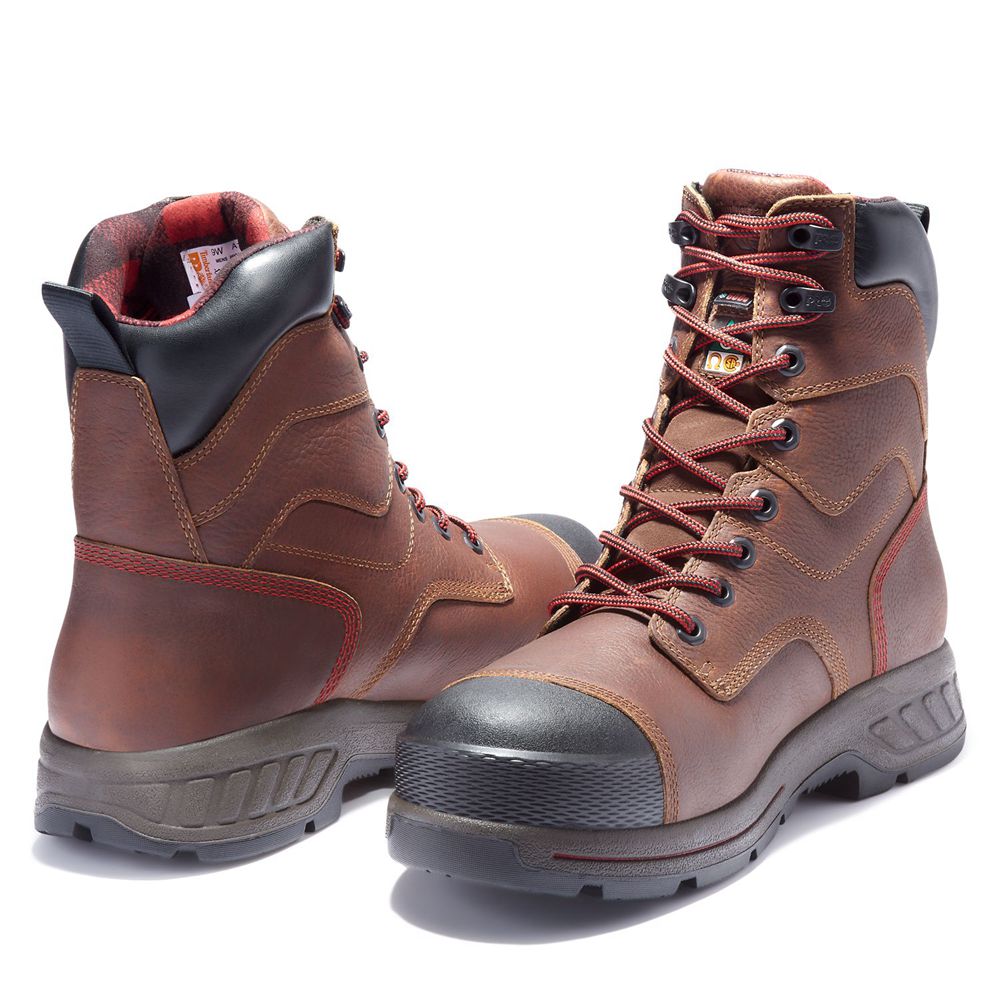 Bocanci De Muncă Timberland Barbati Maro/Negrii - Pro® Endurance Hd 8\" Comp Toe - Romania - CDQYPE72